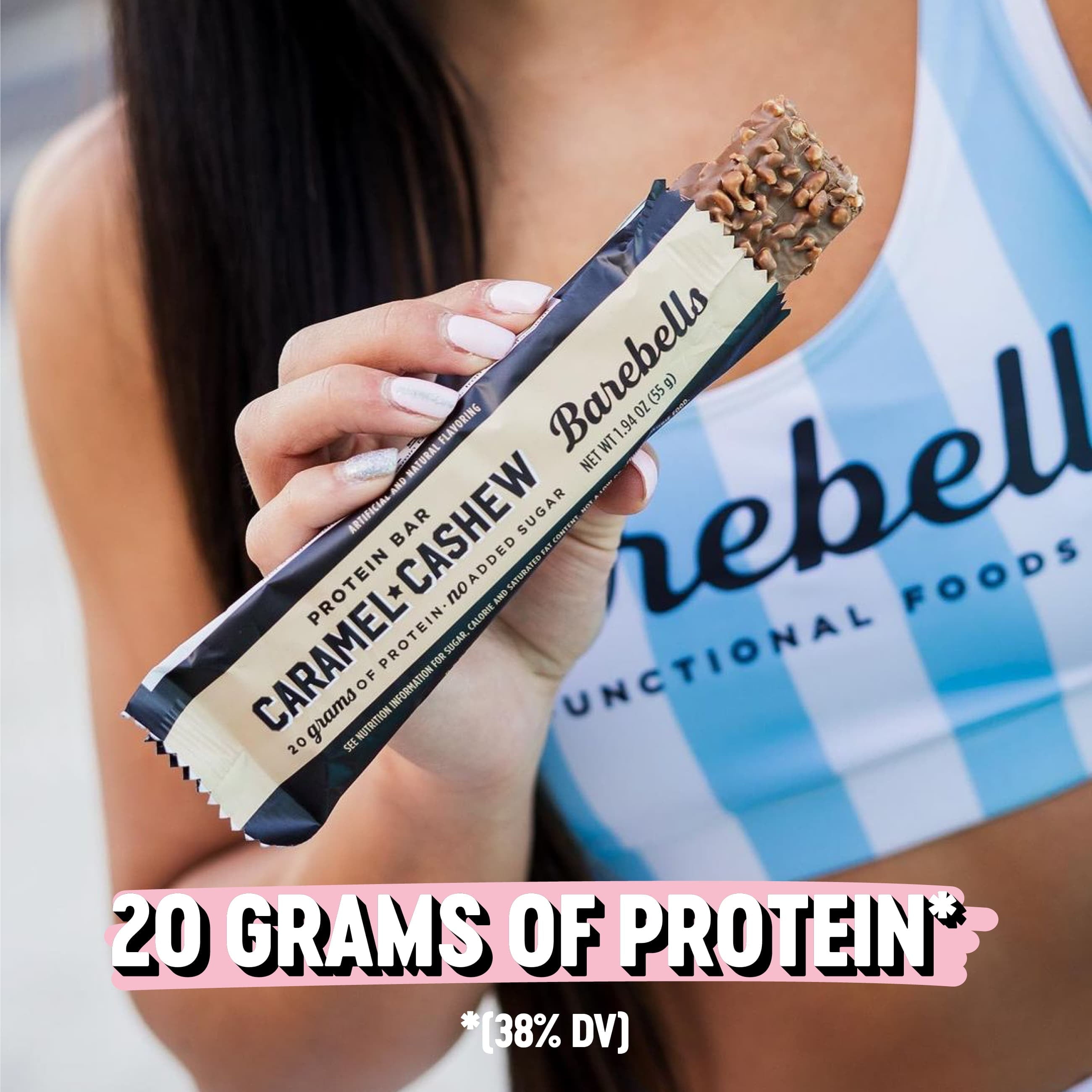 Protein Bars with 20G High Protein, 1.9Oz Bars, Caramel Cashew - 12 Count