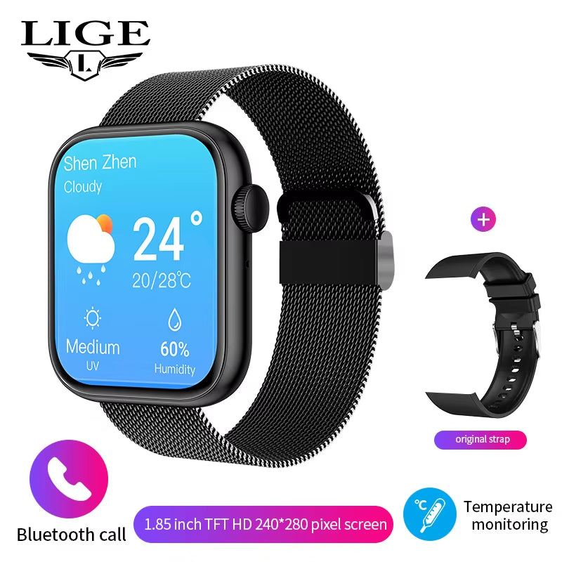 New Smart Watch 2025 Wireless Charging Smartwatch Bluetooth Calls Men Women Smartwatches Fitness Bracelet Custom Watch Face